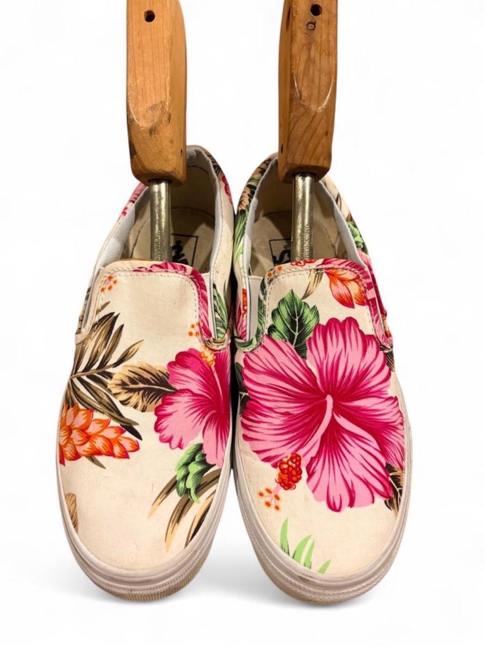 Vans Slip-On Canvas Sneakers Tropical Floral Hawaiian Women 7.5 Men 6 EU 38